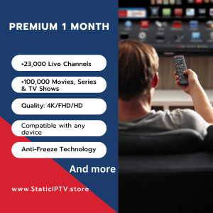 1-Month IPTV Subscription with StaticIPTV